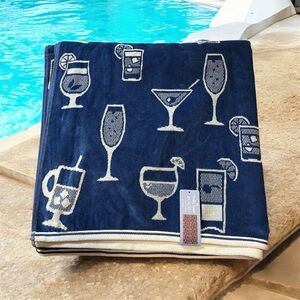 🆕 Truly Lou Tropical Cocktails Beach Towel Oversized